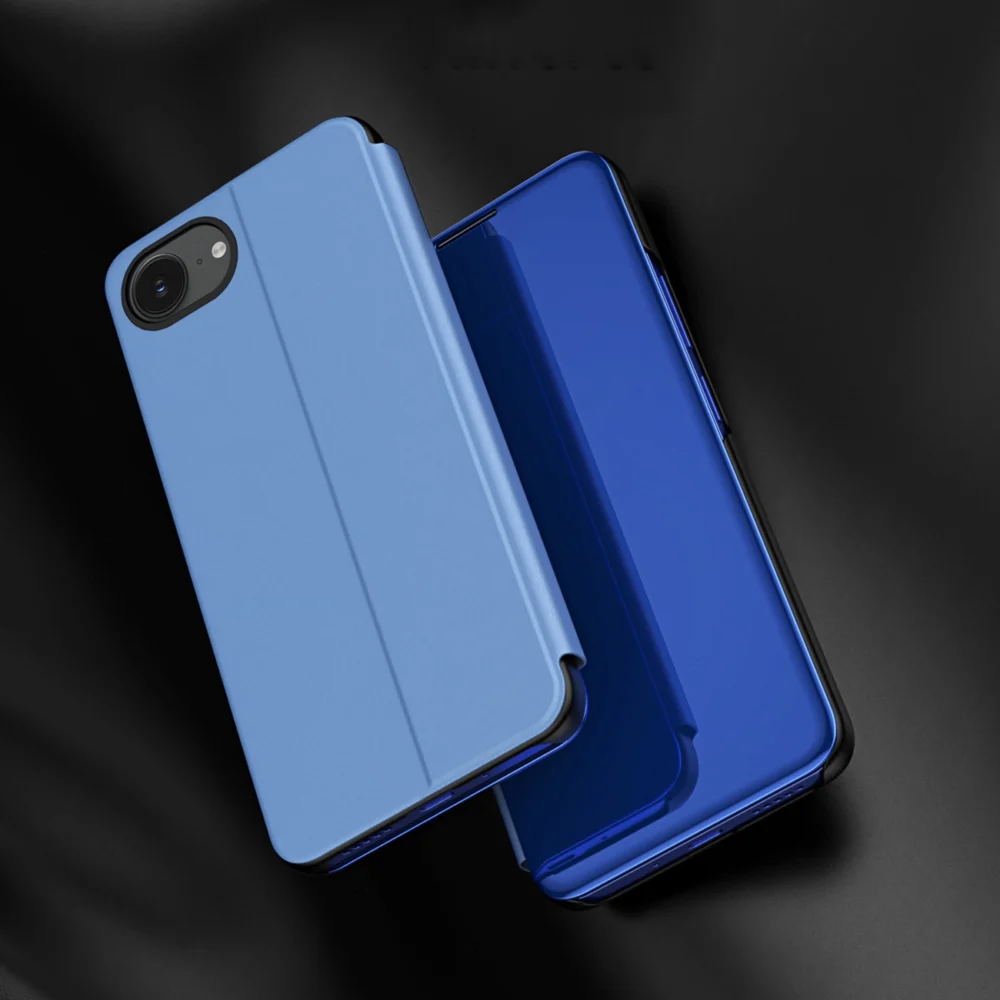 Clear View Case for iPhone 16e Flip Cover - Blueeng
