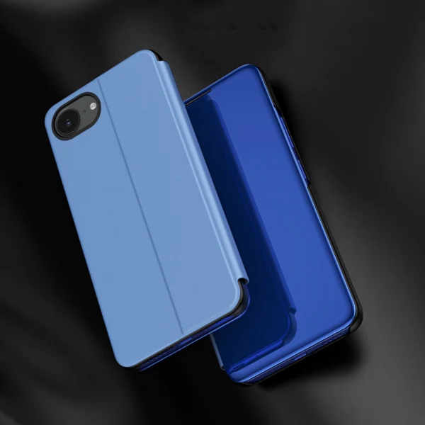 Clear View Case for iPhone 16e Flip Cover - Blueeng
