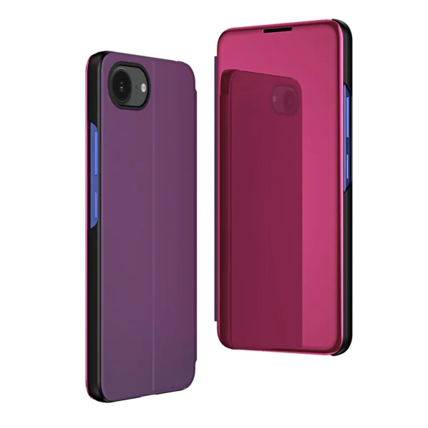Clear View Case for iPhone 16e Flip Cover - Pinkeng