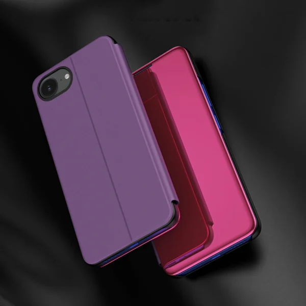 Clear View Case for iPhone 16e Flip Cover - Pinkeng