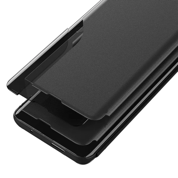 Eco Leather View Case elegant case with flap and stand for iPhone 16e - blackeng