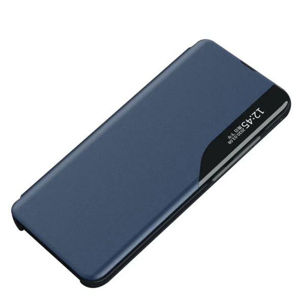 Eco Leather View Case elegant case with flap and stand for iPhone 16e - blueeng