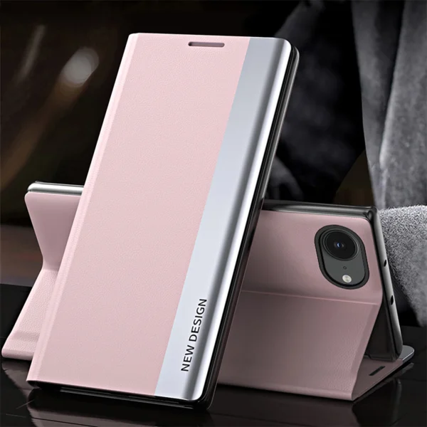 Sleep Case Pro for iPhone 16e with flap and stand - pinkeng