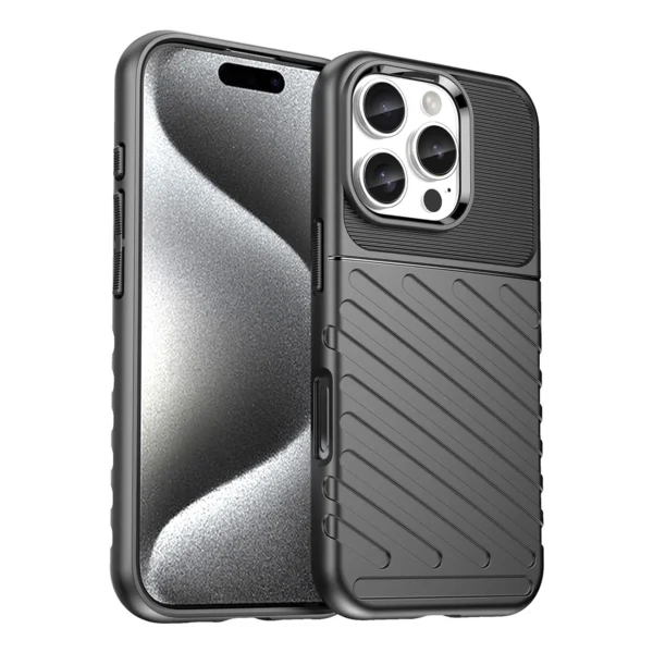 Thunder Case for iPhone 16e Silicone Armored Cover - Blackeng