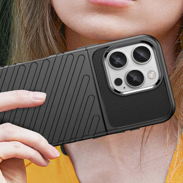 Thunder Case for iPhone 16e Silicone Armored Cover - Blackeng