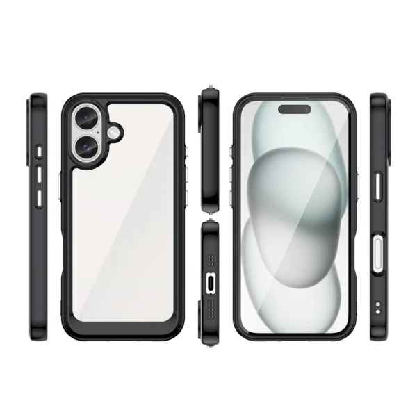 Outer Space Case for iPhone 16e Flexible Frame Cover - Blackeng