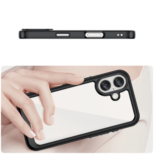 Outer Space Case for iPhone 16e Flexible Frame Cover - Blackeng