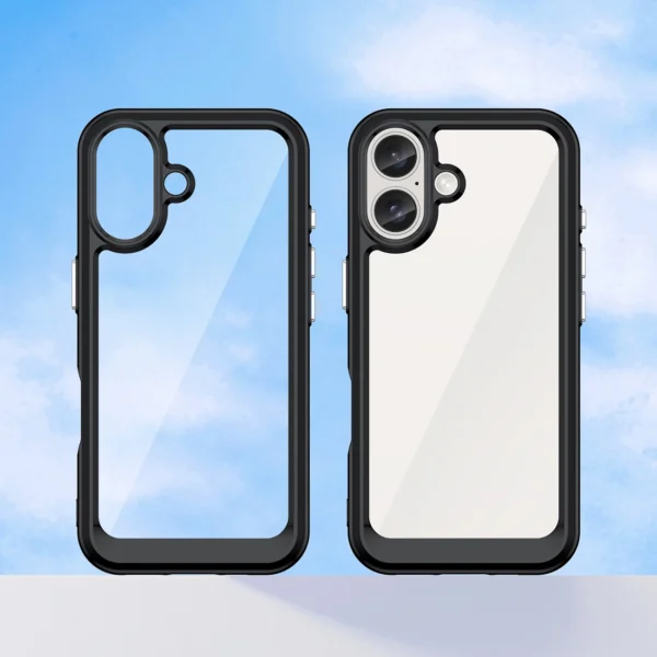 Outer Space Case for iPhone 16e Flexible Frame Cover - Blackeng