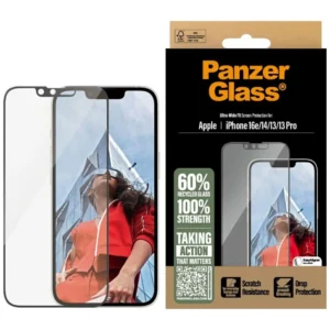 PanzerGlass Ultra-Wide Fit Tempered Glass for iPhone 13 / 13 Pro / 14 / 16e - Cleareng