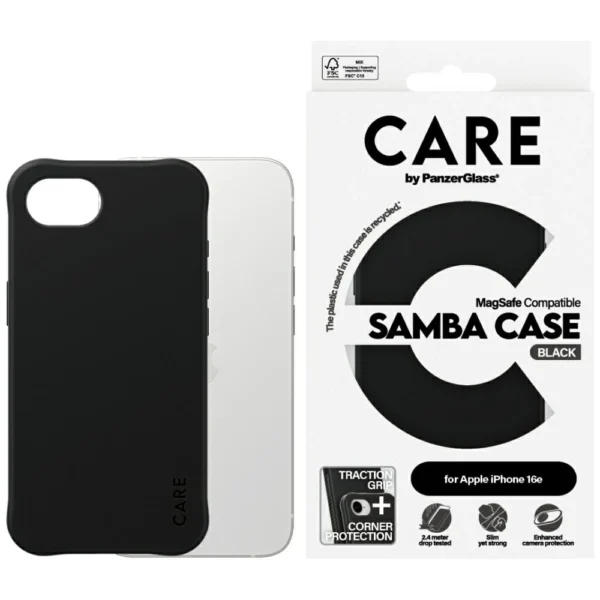 CARE by PanzerGlass Fashion MagSafe iPhone 16e Case - Blackeng