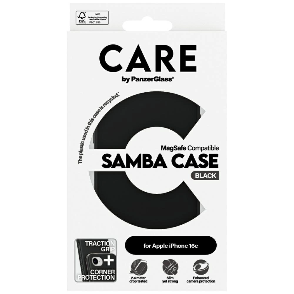CARE by PanzerGlass Fashion MagSafe iPhone 16e Case - Blackeng