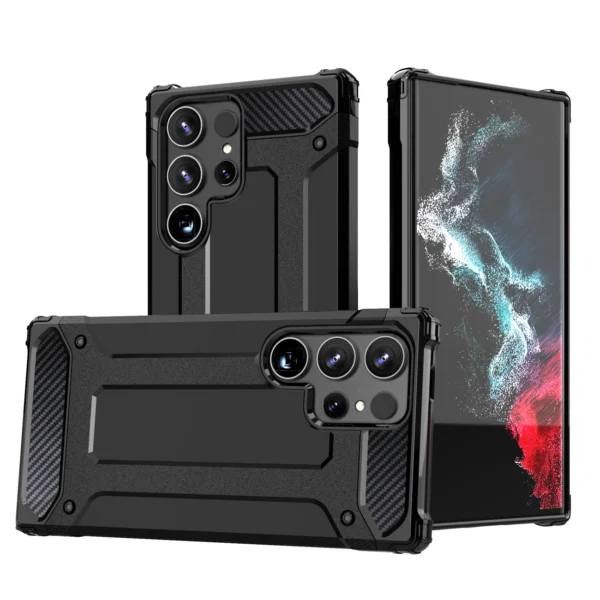 Hybrid Armor Case for Samsung Galaxy S25 Edge - Blackeng
