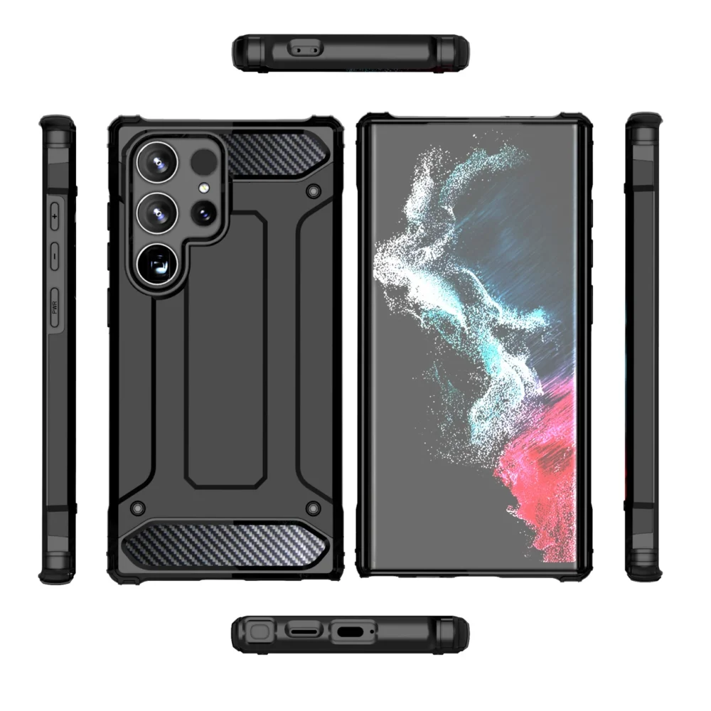 Hybrid Armor Case for Samsung Galaxy S25 Edge - Blackeng