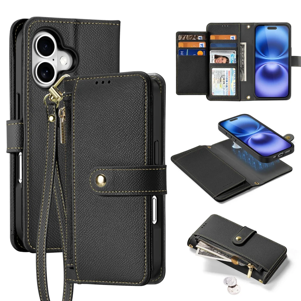 Dux Ducis Lawa Leather Case for iPhone 16 - Blackeng