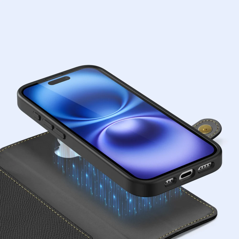 Dux Ducis Lawa Leather Case for iPhone 16 - Blackeng