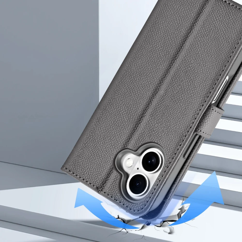 Dux Ducis Lawa Leather Case for iPhone 16 - Grayeng
