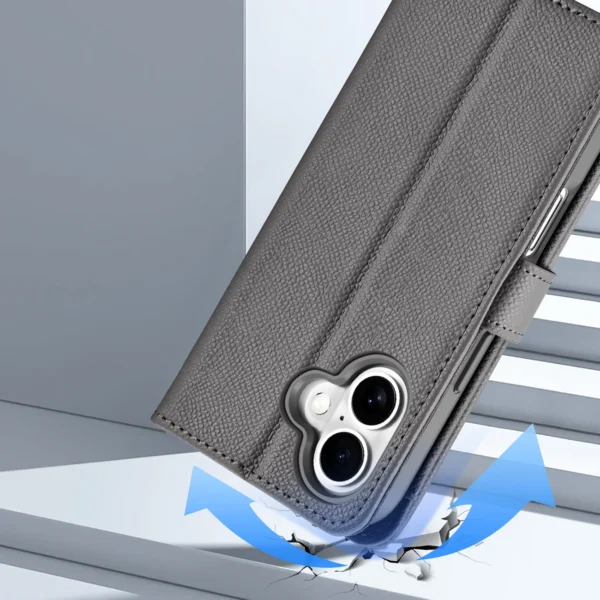 Dux Ducis Lawa Leather Case for iPhone 16 - Grayeng