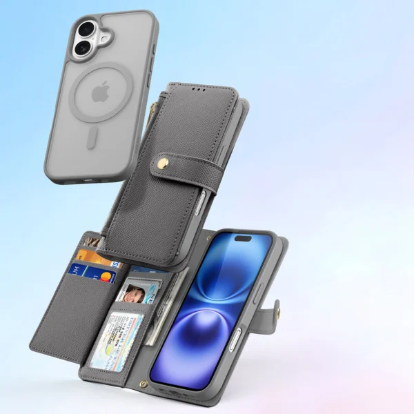 Dux Ducis Lawa Leather Case for iPhone 16 - Grayeng