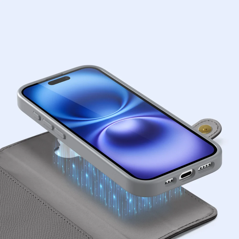 Dux Ducis Lawa Leather Case for iPhone 16 - Grayeng