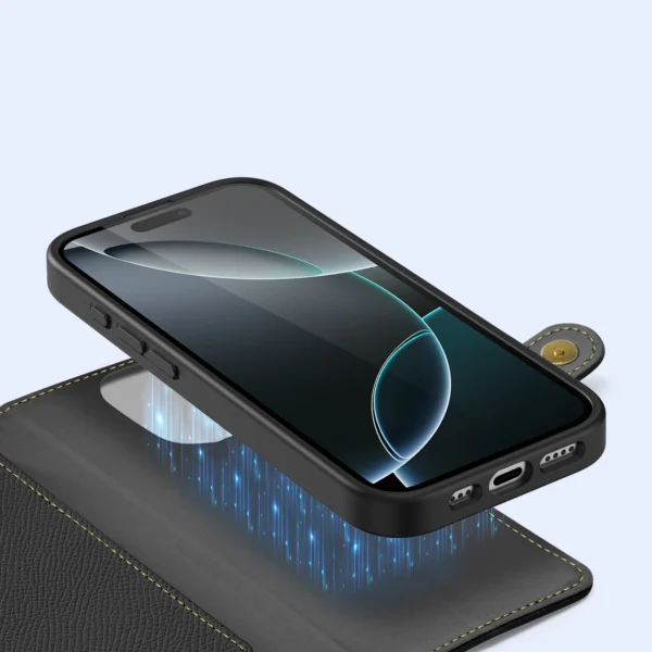 Dux Ducis Lawa Leather Case for iPhone 16 Pro - Blackeng