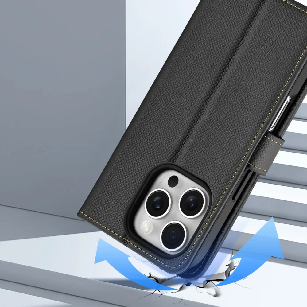 Dux Ducis Lawa Leather Case for iPhone 16 Pro - Blackeng