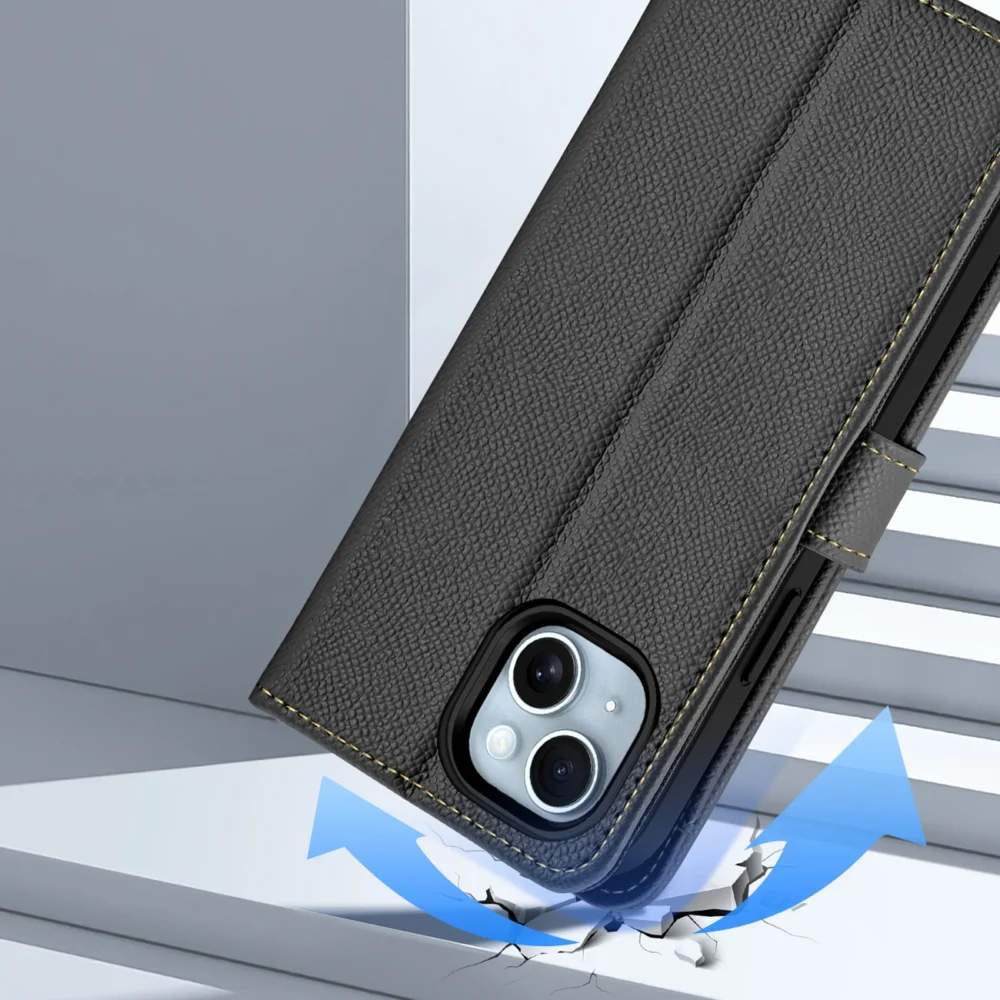 Dux Ducis Lawa Leather Case for iPhone 15 - Blackeng