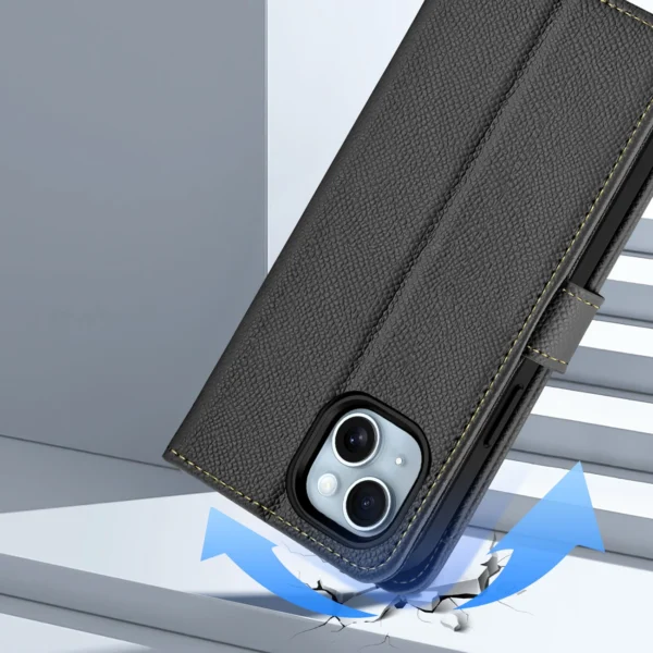 Dux Ducis Lawa Leather Case for iPhone 15 - Blackeng
