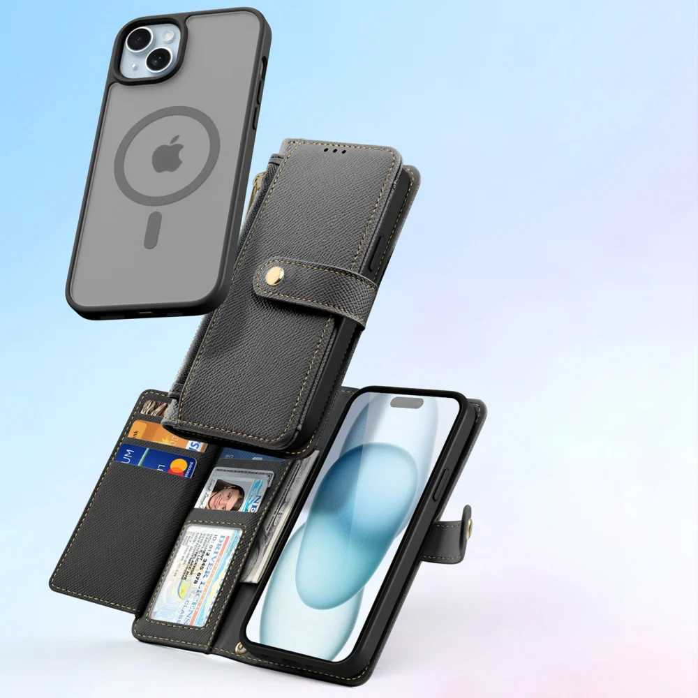 Dux Ducis Lawa Leather Case for iPhone 15 - Blackeng
