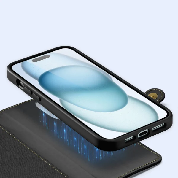 Dux Ducis Lawa Leather Case for iPhone 15 - Blackeng
