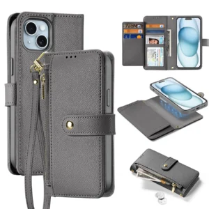 Dux Ducis Lawa Leather Case for iPhone 15 - Grayeng