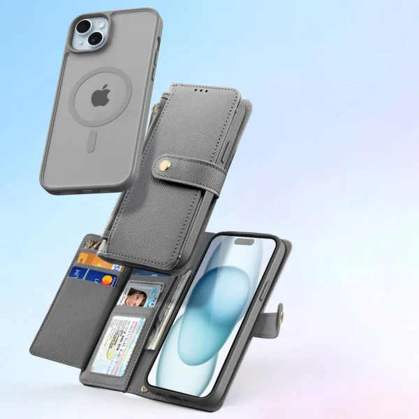 Dux Ducis Lawa Leather Case for iPhone 15 - Grayeng