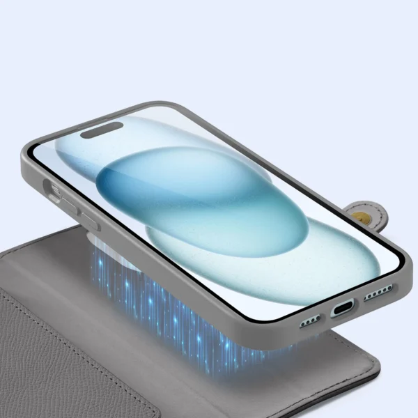 Dux Ducis Lawa Leather Case for iPhone 15 - Grayeng