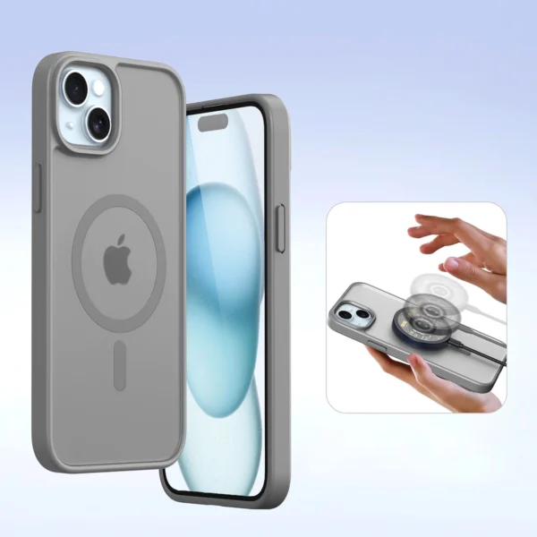 Dux Ducis Lawa Leather Case for iPhone 15 - Grayeng