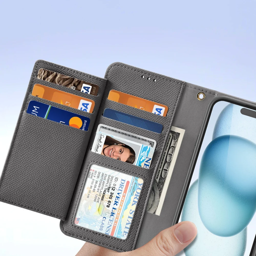 Dux Ducis Lawa Leather Case for iPhone 15 - Grayeng