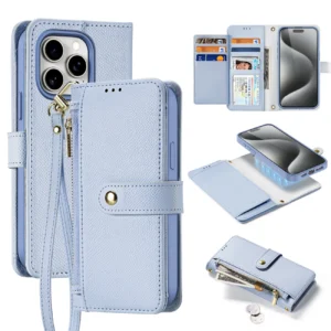 Dux Ducis Lawa Leather Case for iPhone 15 - Blueeng