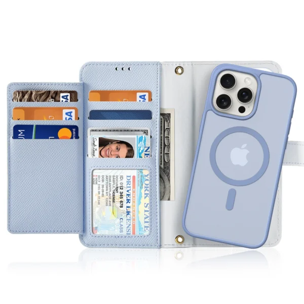 Dux Ducis Lawa Leather Case for iPhone 15 - Blueeng