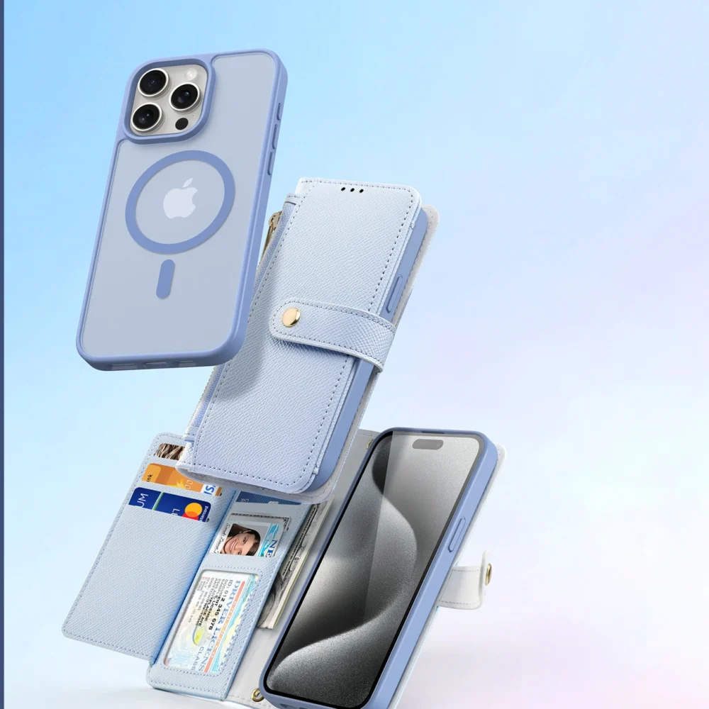 Dux Ducis Lawa Leather Case for iPhone 15 - Blueeng