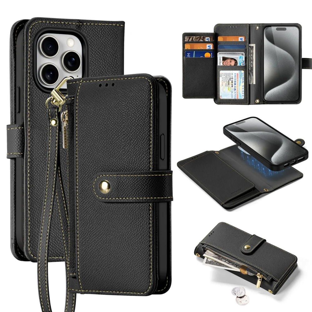Dux Ducis Lawa Leather Case for iPhone 15 Pro - Blackeng