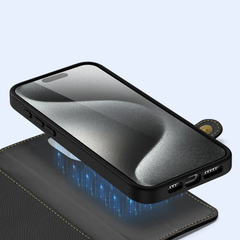 Dux Ducis Lawa Leather Case for iPhone 15 Pro - Blackeng