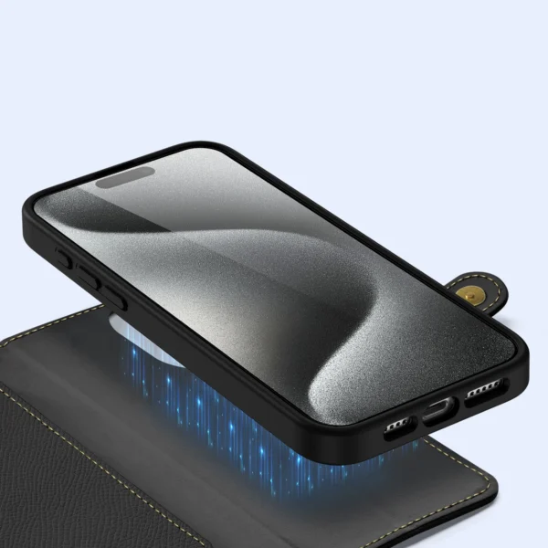 Dux Ducis Lawa Leather Case for iPhone 15 Pro - Blackeng