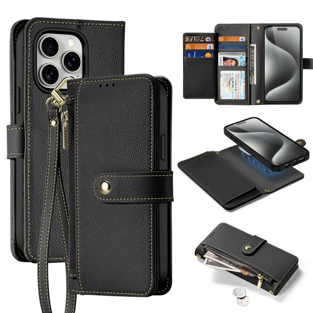 Dux Ducis Lawa Leather Case for iPhone 15 Pro Max - Blackeng