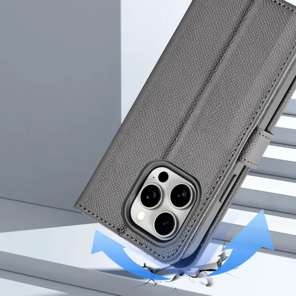 Dux Ducis Lawa Leather Case for iPhone 15 Pro Max - Grayeng