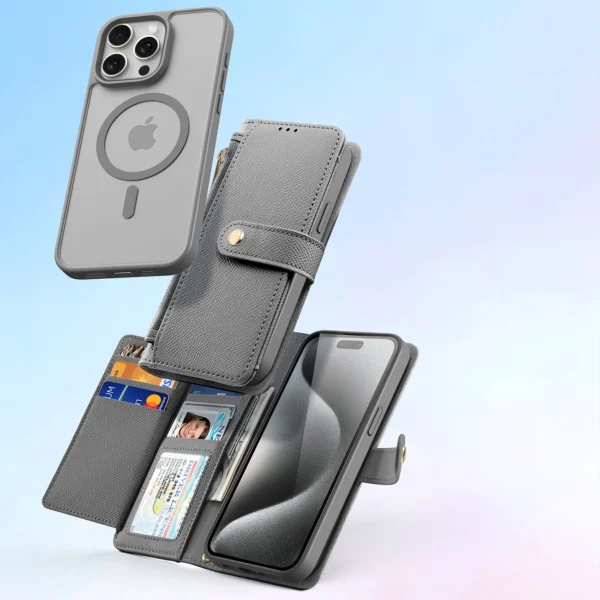 Dux Ducis Lawa Leather Case for iPhone 15 Pro Max - Grayeng