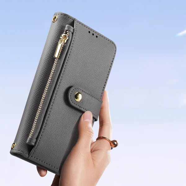 Dux Ducis Lawa Leather Case for iPhone 15 Pro Max - Grayeng