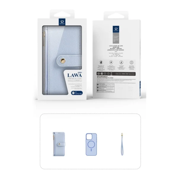 Dux Ducis Lawa Leather Case for iPhone 15 Pro Max - Blueeng