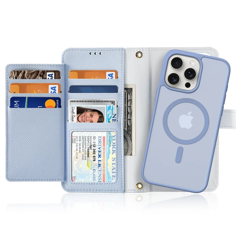 Dux Ducis Lawa Leather Case for iPhone 15 Pro Max - Blueeng