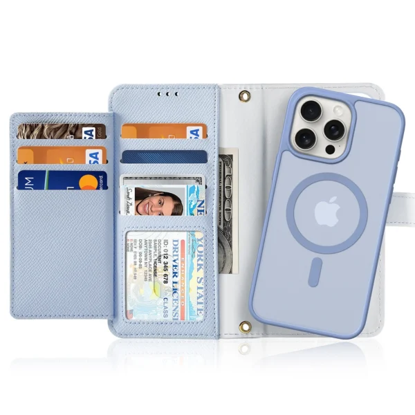 Dux Ducis Lawa Leather Case for iPhone 15 Pro Max - Blueeng
