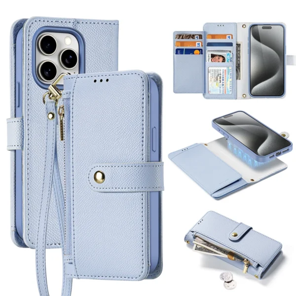 Dux Ducis Lawa Leather Case for iPhone 15 Pro Max - Blueeng