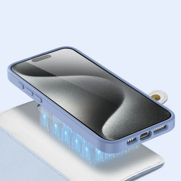 Dux Ducis Lawa Leather Case for iPhone 15 Pro Max - Blueeng