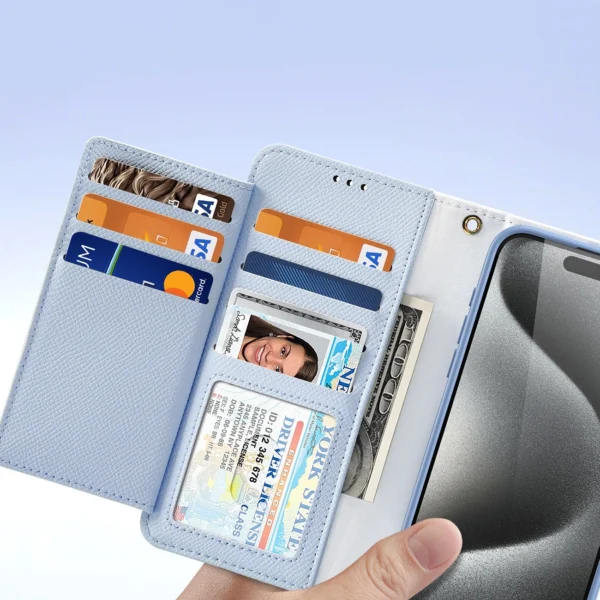 Dux Ducis Lawa Leather Case for iPhone 15 Pro Max - Blueeng